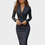 Yasmina™ - Вталена и елегантна миди рокля