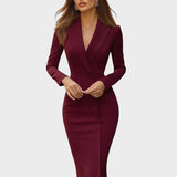 Yasmina™ - Вталена и елегантна миди рокля