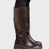 Mladena™ - Кафяви високи ботуши