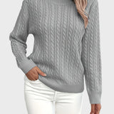 Danica™ - Дамски плетен пуловер с връзки