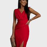 Elza™ - Елегантна рокля с прехлупване