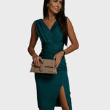 Elza™ - Елегантна рокля с прехлупване