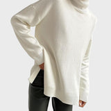 Lyuba™ - Оувърсайз плетен пуловер с поло яка