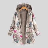 Grozdana™ - Елегантно вълнено палто с флорален мотив