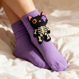 Черна котка™ - Топли чорапи с щампа черна котка