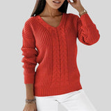 Slavka™ - Плетен пуловер с дълъг ръкав