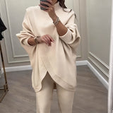 Yovka™ - Conjunto de camisola oversize e calças